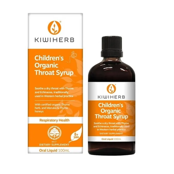 Siro ho Kiwiherb Organic Throat Syrup viêm họng, ho khan trẻ từ sơ sinh