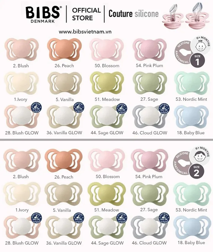 Ti giả Bibs Couture S núm dẹt silicon (0-6M, 6-18M)