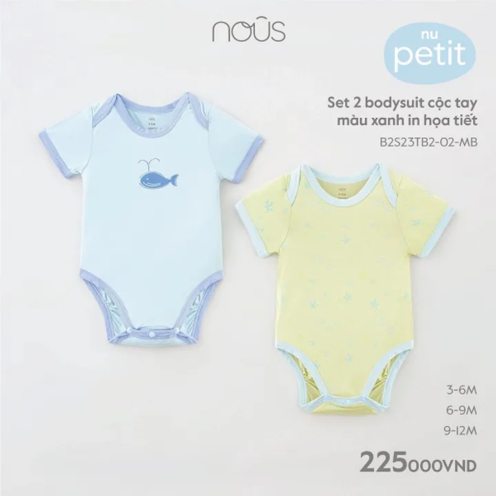 Lý do mẹ nên chọn mua set 2 bodysuit cộc tay Nous cho bé