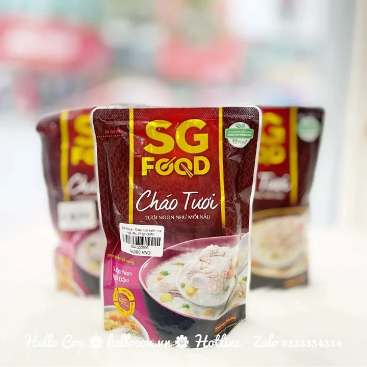 Cháo tươi SG Food cho bé ăn dặm