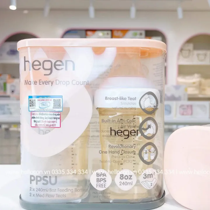 Thiết kế bình sữa Hegen Hàn Quốc thông minh, tiện dụng