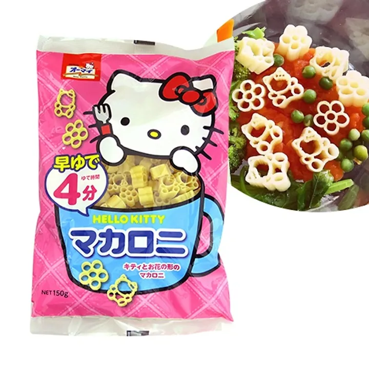 Mì nui Hello Kitty tách muối cho bé 9 tháng tuổi