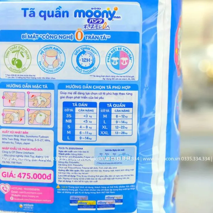 Bỉm Moony xanh