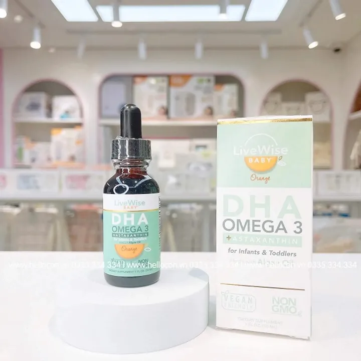 Dha Omega3 LiveWise thuần chay vị cam cho trẻ từ 0 -2 tuổi