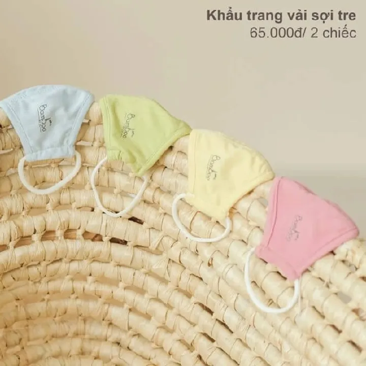 Khẩu trang vải cho bé Lil Bamboo 0-2 tuổi 2 lớp (Set 2 cái)