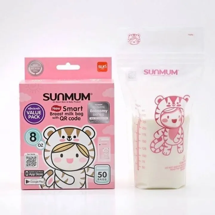 Túi trữ sữa Sunmum thiết kế 3 lần khóa zip (100ml, 150ml, 250ml)