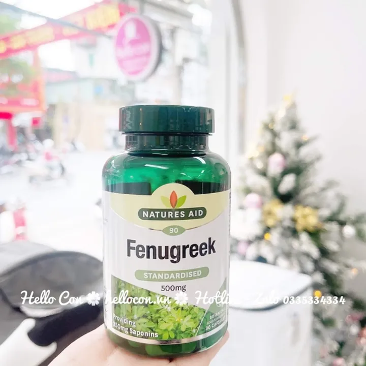 Cỏ cà ri lợi sữa Anh Fenugreek 500mg Natures Aid 90 viên