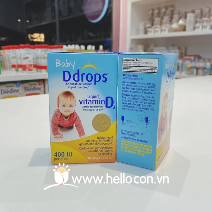 D3 Drop Mỹ 90 giọt cho trẻ sơ sinh dưới 1 tuổi