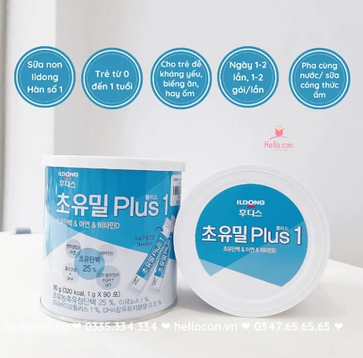 Sữa non ILDong Hàn Quốc số 1 và 2 rất phù hợp với trẻ còi xương, kén ăn và chậm lớn